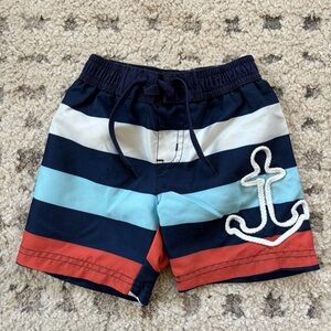 Nautical Striped Kids Shorts - Navy, Red, Blue